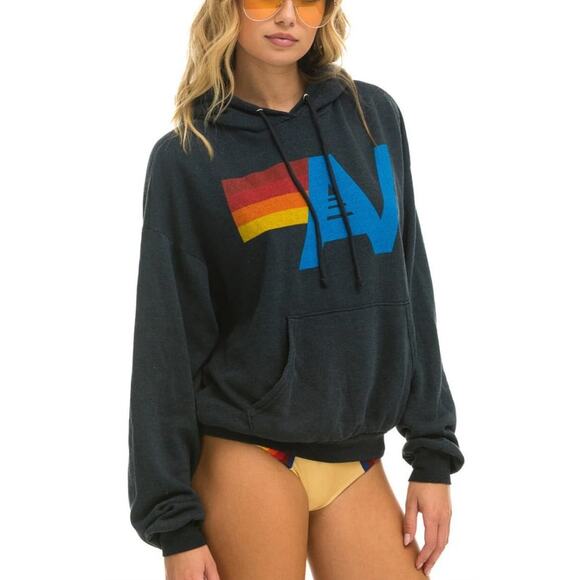Aviator Nation Logo Pullover Relaxed Sweatshirt Hoodie Unisex Size XS - Picture 1 of 9